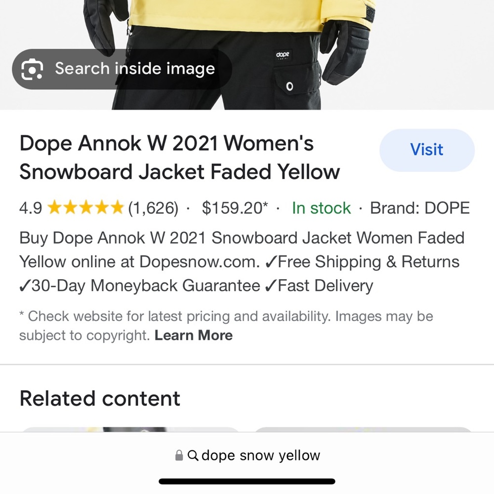 Dope Snow Annok Jacket Fadded Yellow - Picture 4 of 4